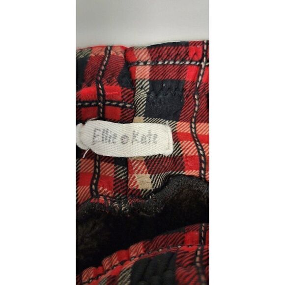 Ellie & Kate Red Plaid Leggings One Size Fit XSmall & Small - Picture 4 of 6